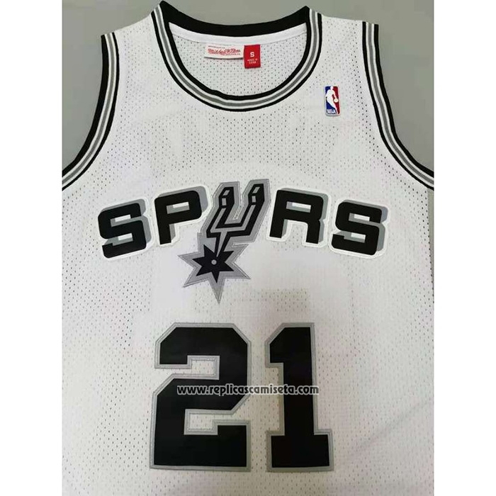 Camiseta San Antonio Spurs Tim Duncan #21 Mitchell & Ness 1998-99 Blanco
